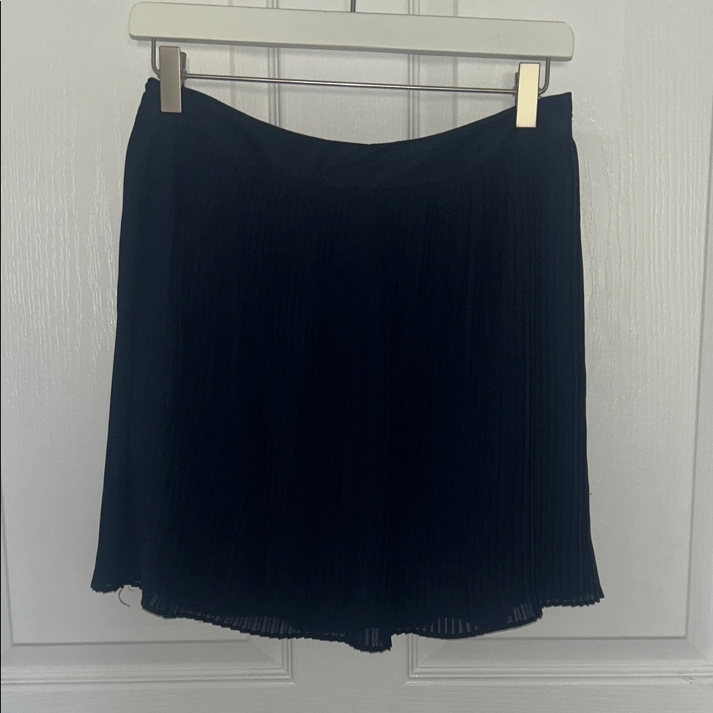 Navy Blue Pleated Skirt